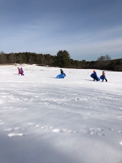 Mrs Hilton's K class sledding learning about forces & motion