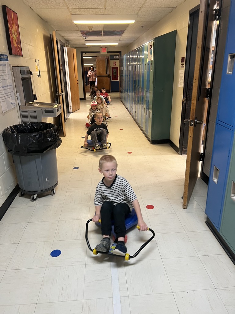 Kindergarten students learning the rules of the road